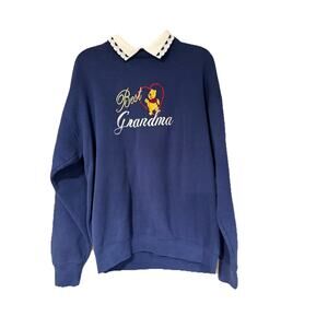 Vintage 1990s Y2K Best Grandma Winnie The Pooh Bear Crewneck Sweatshirt Size L